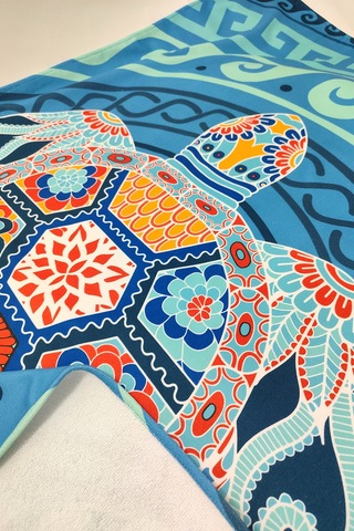 Water Turtle Dijital Baskılı 75x150 CM Plaj Havlusu