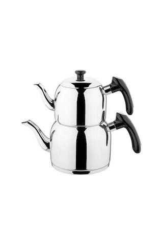 Özkent K-390 Vista Mini Boy Sade Çaydanlık Siyah Gri