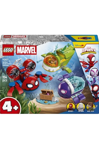 LEGO® Marvel Spidey Ve Arkadaşları Spidey: Su Altı Araçları 11207 -4 Yaş ve Üzeri Çocuklar için Yaratıcı Oyuncak Yapım Seti (154P)