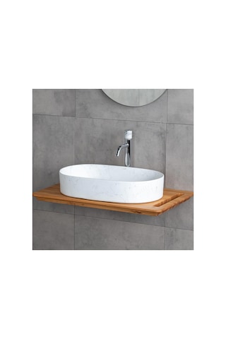 Tezgahüstü Lavabo Mat Beyaz Mermer E-w1202m8 Beyaz