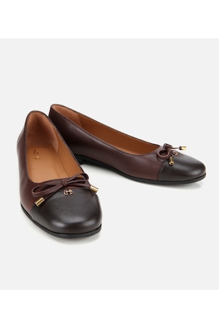 Hotiç Kadın Deri Kahverengi Fiyonk Detaylı Babet 01ayh313540a484 Kahverengi