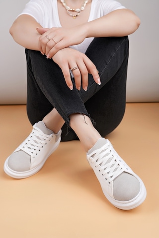 Luis A Costa Lc109 Beyaz Gri Süet Kadın Sneaker Renkli