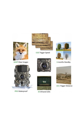 Lemestar Av Kamera Lixada Dl-01: 16mp Fotoğraf, 1080p Video, 0.8s Tetik Hızı, 90 Pır Algılama, 38 Ir Led Gece Görüşü, Ip66 Su Geçirmez Çok Renkli