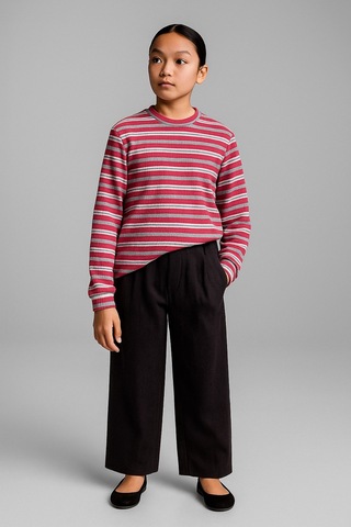 Esila Kids Kız Çocuk Body Pamuklu Çizgili Uzun Kollu 4-9 Yaş Çok Renkli