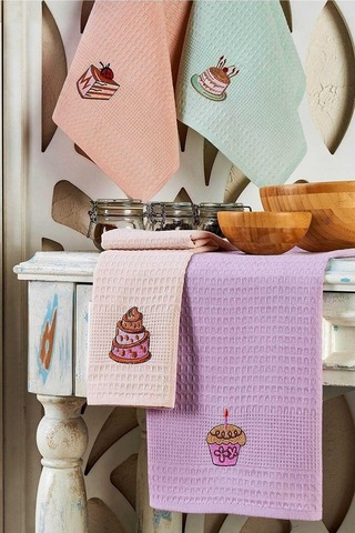 6 Parça Mutfak Kurulama Bezi 40 X 60 Cm Cake - Mh01149-1 Çok Renkli