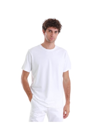 Hatemoğlu Beyaz Regular Fit Düz Pamuklu Bisiklet Yaka Triko Tişört 35102024c015 001 Beyaz