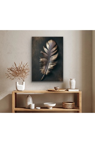 Bronz Tüy Kanvas Tablo 70x100cm Çok Renkli