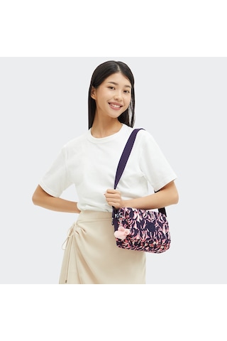 Kipling Kıplıng Abanu M Orta Boy Omuz Çantası Desenli Palm Mood Desenli Çok Renkli