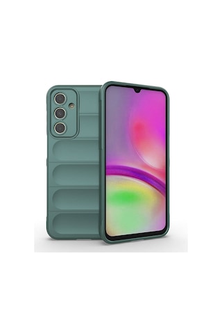 Zore Samsung Galaxy Uyumlu A25 Kılıf Esnek Tpu Oyuklu Arka Yüzey Tasarımlı Nvth Etnik Silikon Kapak - Koyu Yeşil