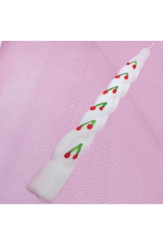 Şamdan Kiraz Desenli Mum-2li Set Soya Wax