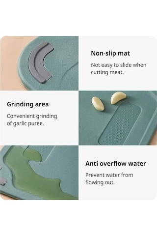 Novahub Yeşil Taraflı Tahtası Tahtası Tahtaları Sebze S Paspaslar Paslanmaz Mutfak Kesme Kesme Kesme Çift Çelik 304 Mr Yeşil