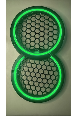 Hoparlör Kapağı 16 Cm Ledli 2'li Takım - Yeşil