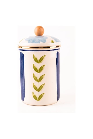 Bloom Emaye Kapsül Kavanozu / Çok Amaçlı Kavanoz 17 Cm Bej