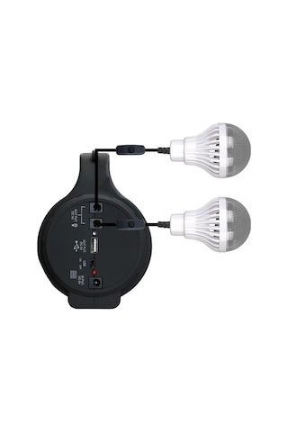 Powermaster 10 Watt 22 Smd Ledli Solar Panelli 3 Ampullü Usb-mp3-radyo Destekli Solar Fener Yj-1908tsyk Siyah