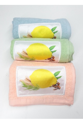 3'lü Limon Nakışlı Mutfak Havlusu Ve Kurulama Bezi %100 Pamuklu