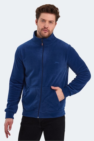 Slazenger Sansa 2 Li Set Erkek Fermuarlı Dik Yaka Cepli İndigo - Koyu Gri Polar İndigo - Koyu Gri
