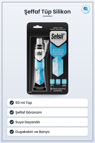 Şeffaf Tüp Silikon 50 Ml Mutfak Ve Banyo Duşakabin Sızdırmazlık D