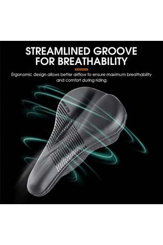 Moveevo Dağ Bisikleti Yumuşak Jilet Kılıfı - Pu Deri + Silikon + Hafıza Köpük, Kalın, Konforlu Sürüş Ekipleri Siyah