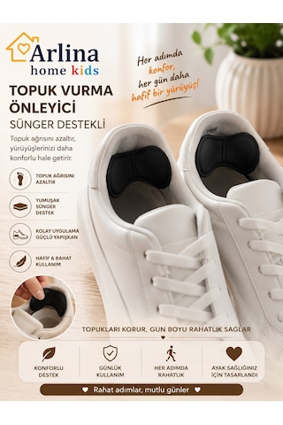 Arlina Home Kids Topuk Vurma Önleyici Sünger Destekli Siyah