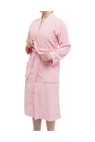 Soley HV.KIMONO.01 %100 Pamuklu Kimono Bornoz Pembe