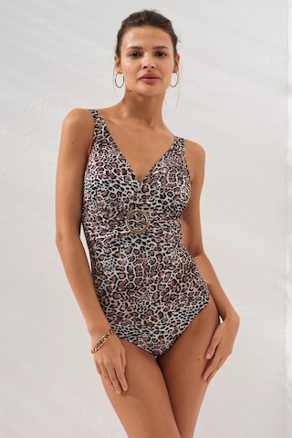 Pierre Cardin Stella V Yaka Tokalı Korseli Mayo Leopar 231133-d