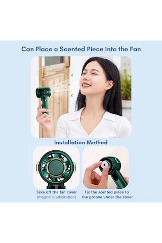 Fosenze El Fani Mini Taşınabilir Turbofan, 5 Hızlı, Led Ekranlı, Düşük Gürültülü, Dahili Li-pol Batarya Beyaz Beyaz