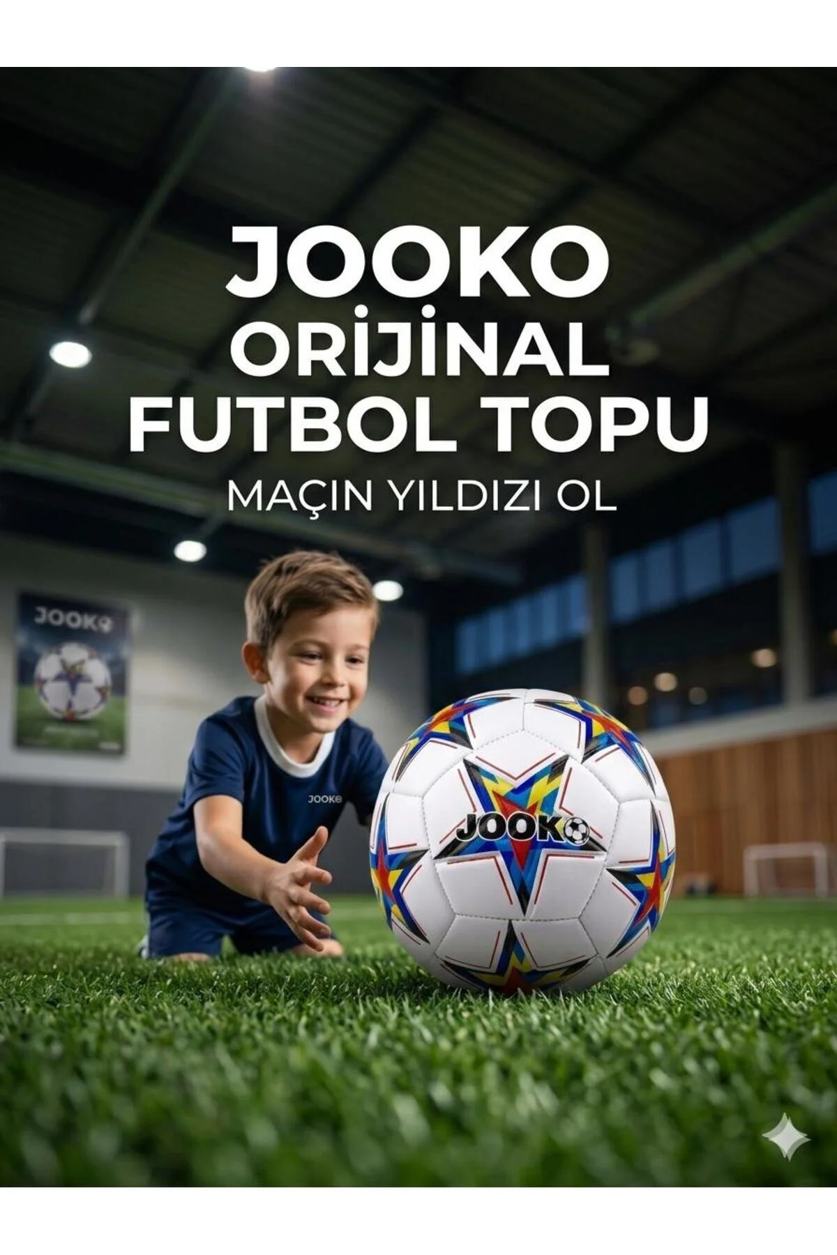 Jooko Orijinal Uefa Şampiyonlar Ligi Dikişli 5 Numara Futbol Topu Siyah