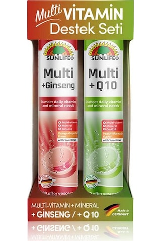 Sunlife Multivitamin Destek Seti 2 x 20 Efervesan Tablet