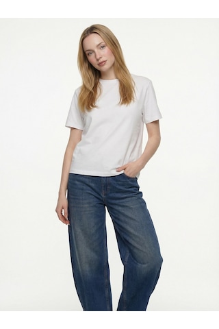 Oversize Kadın Tshirt K.kol Beyaz