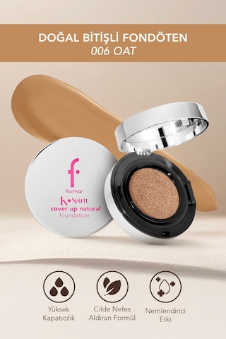 Flormar K-Spirit Cover Up Yüksek Kapatıcı & Uzun Süre Kalıcı Doğal Bitişli Fondöten 006 Oat