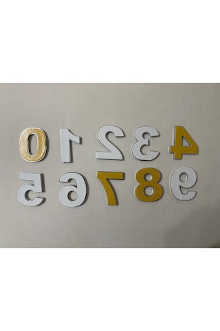 8 Sekiz Numara Yapışkanlı Daire Bina Villa Kapı Numarası Krom Crom 4 Cmx5cm No:8 Plastik
