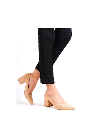 Mubiano Mbzfr601-sn Kadın Süet Blok Topuklu 6 Cm Sivri Burun Nude Stiletto & Topuklu Ayakkabı Nude