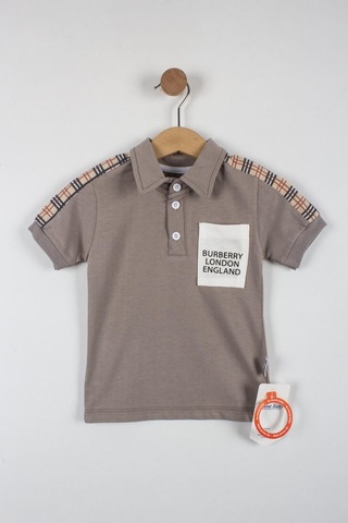 Erkrek Çocuk Yazı Cep Detaylı Şortlu Takım-6191-Kahverengi