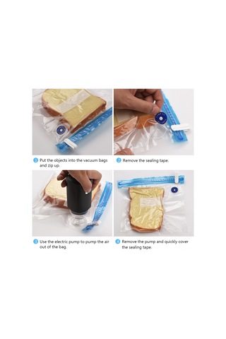 Reedark "usb Şarjlı Taşınabilir Vakum Pompası - Seyahat Ve Ev Kullanımı İçin 5 Vakum Torbası İle" Beyaz