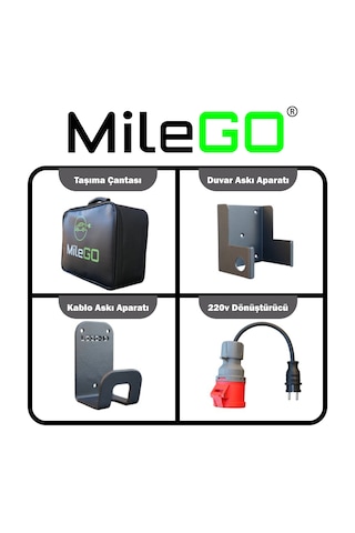 Milego 22kw Şarj İstasyonu 10 Metre Kablolu Set Mobil Taşınabilir Elektrikli Araç Şarj Ünitesi 22 KW