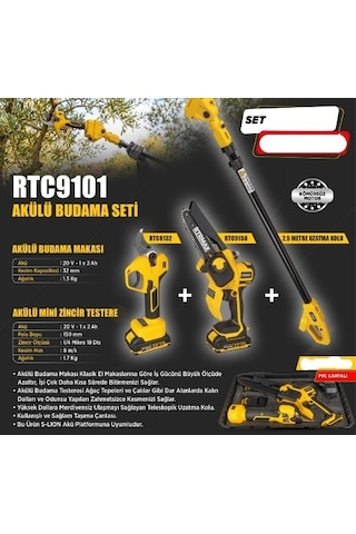 Rtrmax Rtc9101 Akülü Budama Seti 20 Volt