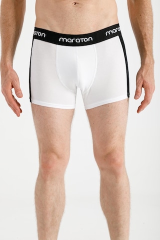 Maraton Sportswear Ekstra Slim Erkek Düz Paça Basic Beyaz Boxer 20395-Beyaz