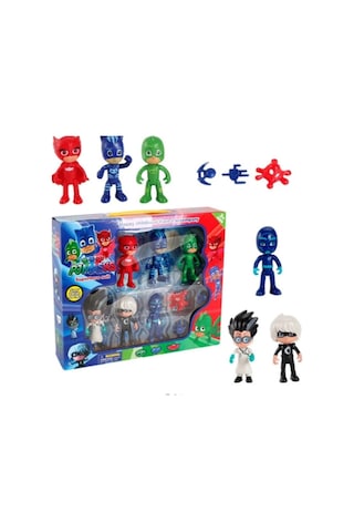 Pjmasks Pijamaskeliler Pj Kedi Çocuk Baykuş Kız Kertenkele Çocuk Gece Ninjası 10'lu Figür Seti