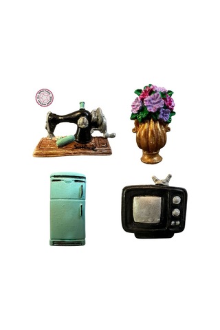 Uretti - Pınar 2572 9953 El Yapımı 4'lü Tematik Minyatür Eşyalar Magnet