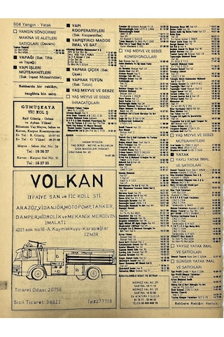 İzmir 1982-1983 Meslek Reklam İlanı Efemera S603