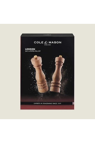 Cole & Mason H233011 Londra Doğal Kayın Tuz Ve Karabiber Değirmenleri 220mm Çok Renkli