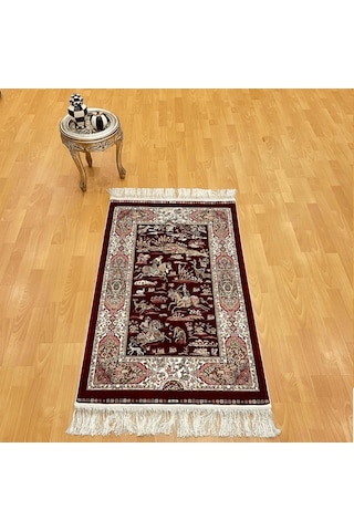 Şehname Motifli 200 X 300 Cm İpek Halı 406-bordo