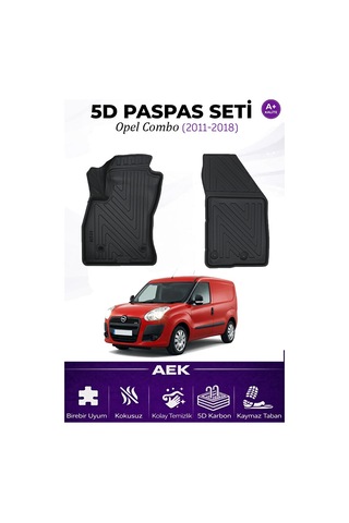 Opel Combo 2011-2018 Panelvan Araca Özel Havuzlu "karbon" Paspas