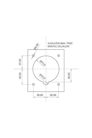 Bemis Cee Norm 5x32a 380v Ip44 45 Derece Eğik Makina Prizi