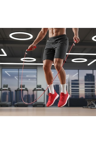 18cm Plastik Saplı Ayarlanabilir Atlama İpi - Fitness - Crossfit- Rope - Sağlık - Egzersiz - Spor - Tüm Vücut - Çocuklara Uygun - Antrenman