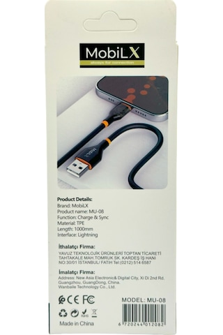 Mobilx Mu-08 2.4a Silikon Usb To Lightning Hızlı Şarj Ve Data Kablosu 1m