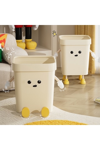 Sones Sevimli Kare Çöp Kutusu Ev Oturma Odası Banyo Çöp Kutusu, Stil: 7l Ayaklı Beyaz Diğer