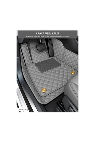Renault Kangoo 2013-2023 Uyumlu 8d Tek Katmanlı Paspas + Bagaj Havuzu Seti Gri