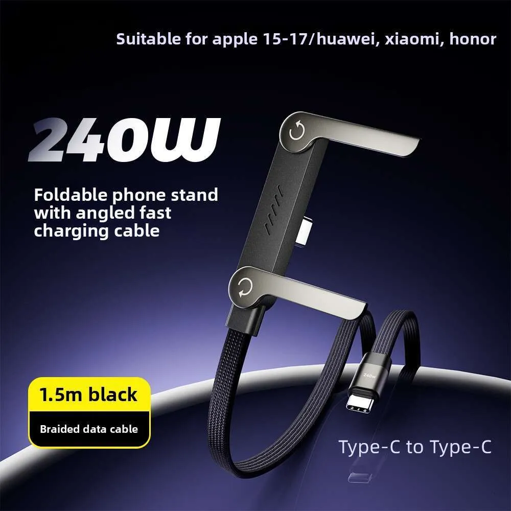 240w Ultra Hızlı Type-c Şarj Data Kablosu Katlanabilir Standlı Ergonomik Tasarım 1.5m Örgülü