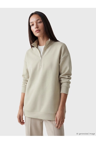 Lcw Everyday Gri Dik Yaka Kadın Sweatshirt